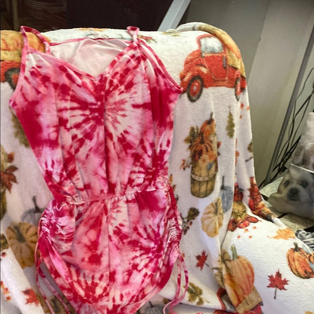 Capelli of New York Pink Tie-Dye Romper